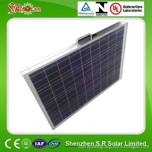 2pcs x 60w polycrystalline folding solar panels with folding and handling functions
